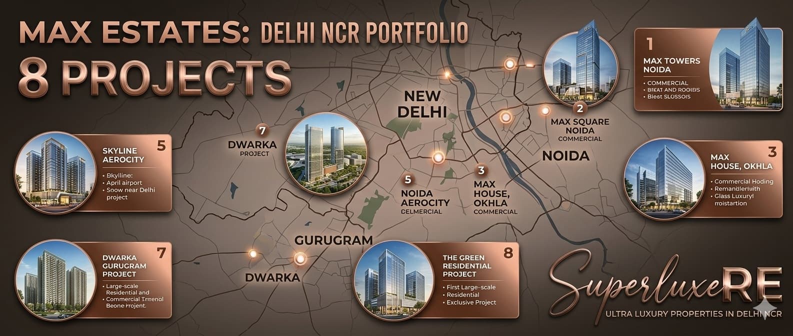 Max Estates in NCR — The Eight-Project Portfolio Defining Institutional Luxury Across Noida and Gurgaon