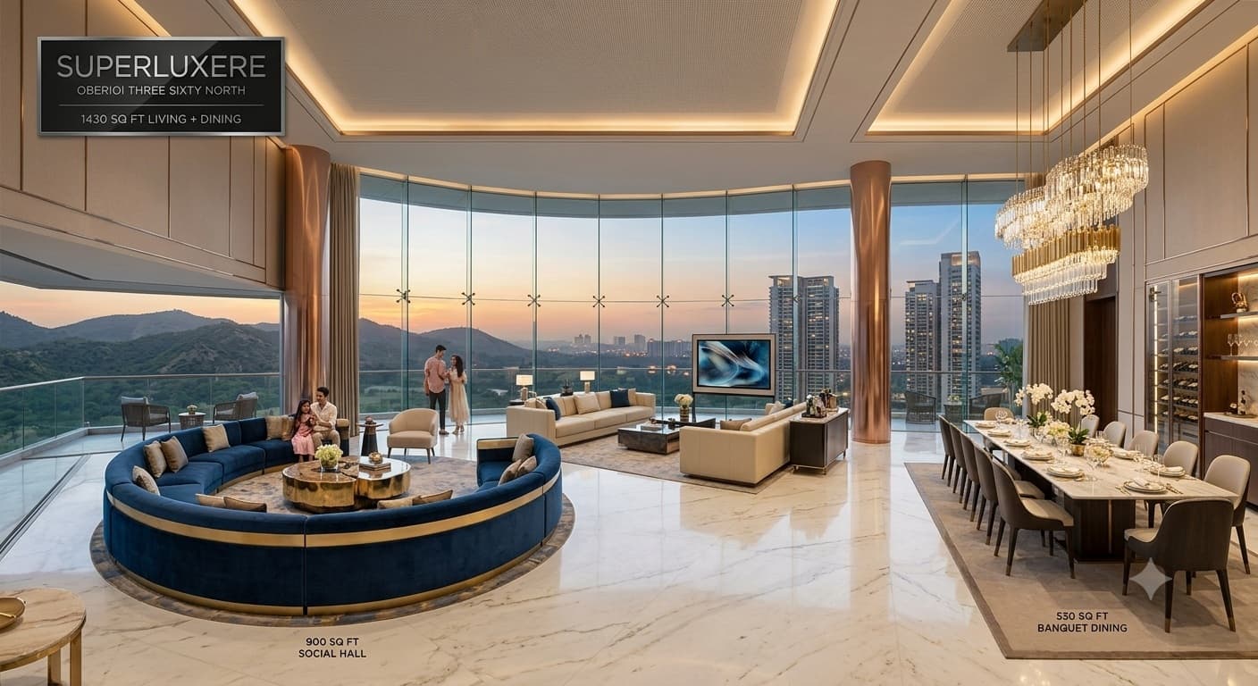 1,430 Sq Ft Living Room. 2 Lakh Sq Ft Clubhouse. This Is What ₹38,000 Per Sq Ft Actually Buys at Oberoi Three Sixty North