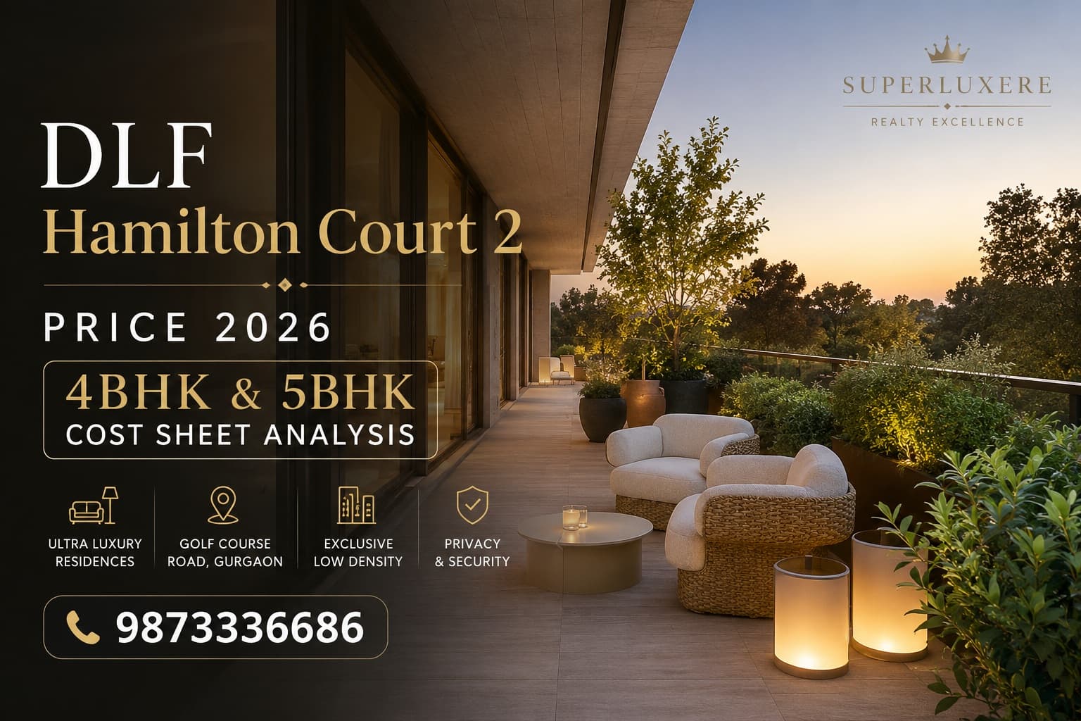 DLF Hamilton Court 2 Price 2026: The Complete 4BHK & 5BHK Cost Sheet Analysis