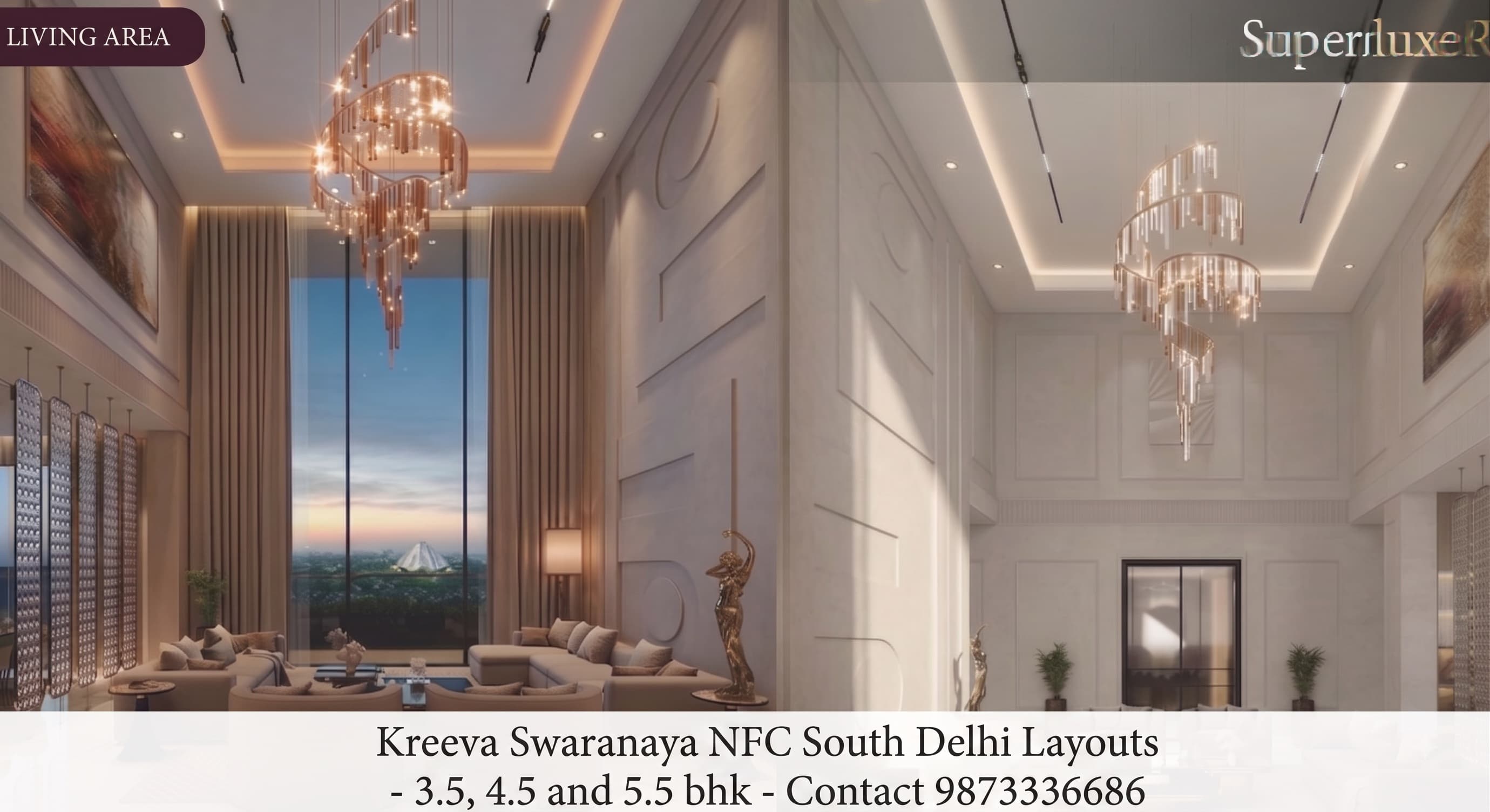 Kreeva Swaranaya NFC Floor Plans & Sizes: 3.5–5.5 BHK Layouts at Kreeva South Delhi