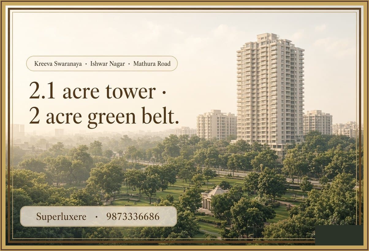 Kreeva Swaranaya NFC | 2.1 Acre Tower + Kanodia 2 Acre Mathura Road Green Belt