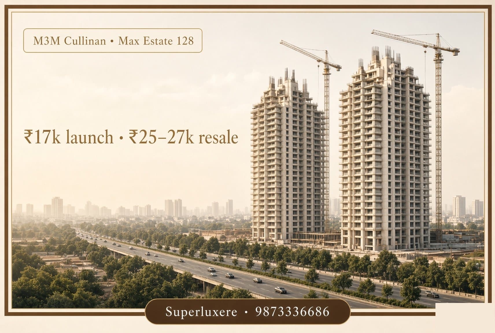 M3M Cullinan and Max Estate 128 | ₹17k Launch, ₹25–27k Resale